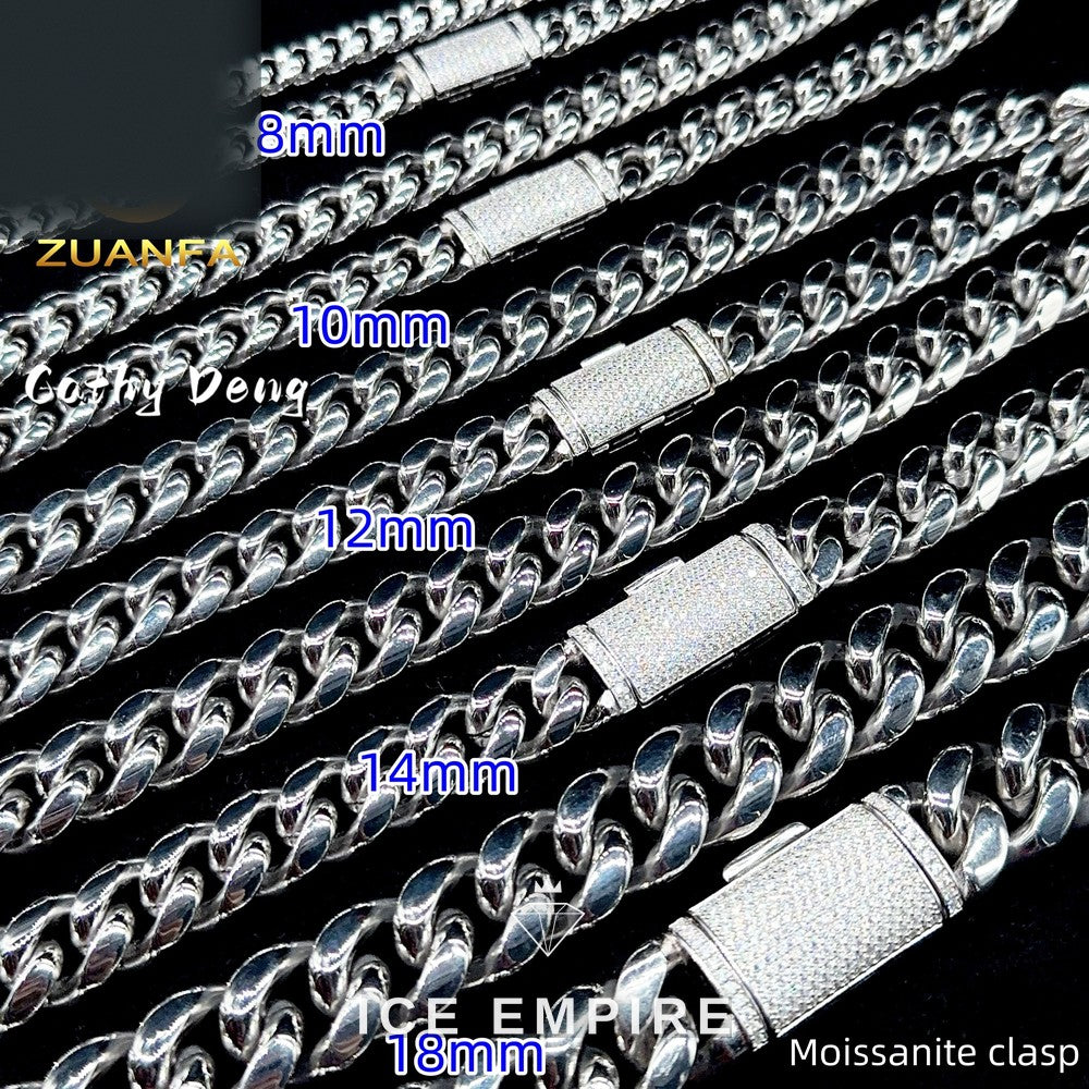Iced Out Rose Gold Plated Moissanite Cuban Chain