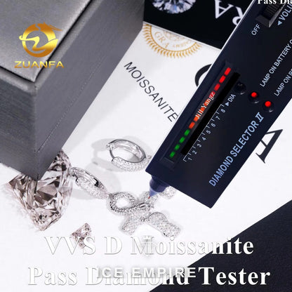 Iced Out Cross Gold Plated Moissanite Hoop Earrings