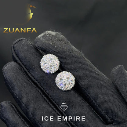 Iced Out 925 Silver Moissanite Stud Earrings