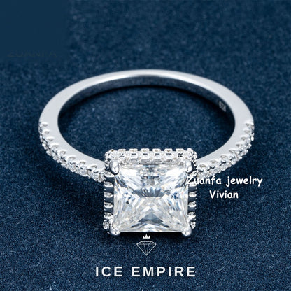 Iced Out 925 Silver Moissanite Ring