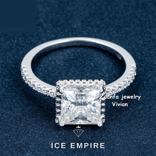 Iced Out 925 Silver Moissanite Ring