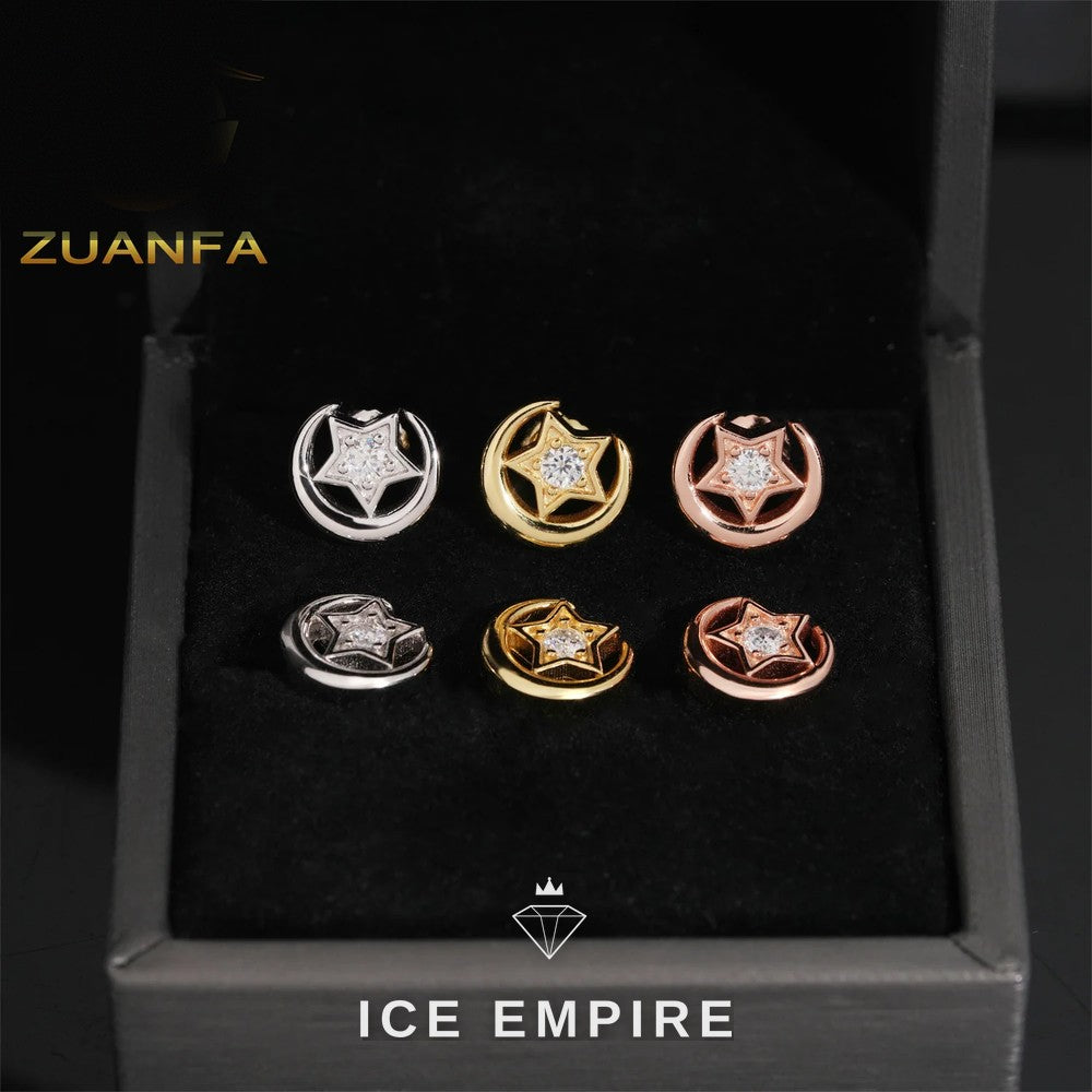 Iced Out 925 Silver Moissanite Earrings