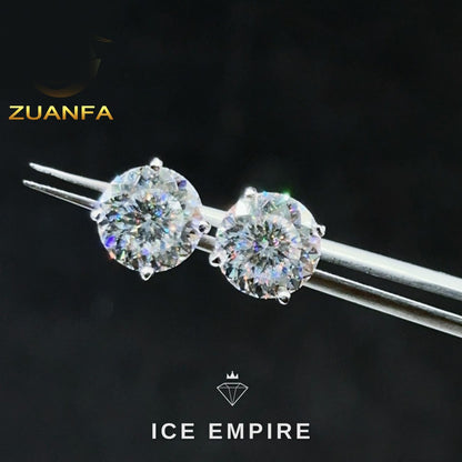Iced Out Rose Gold Plated Moissanite Earrings
