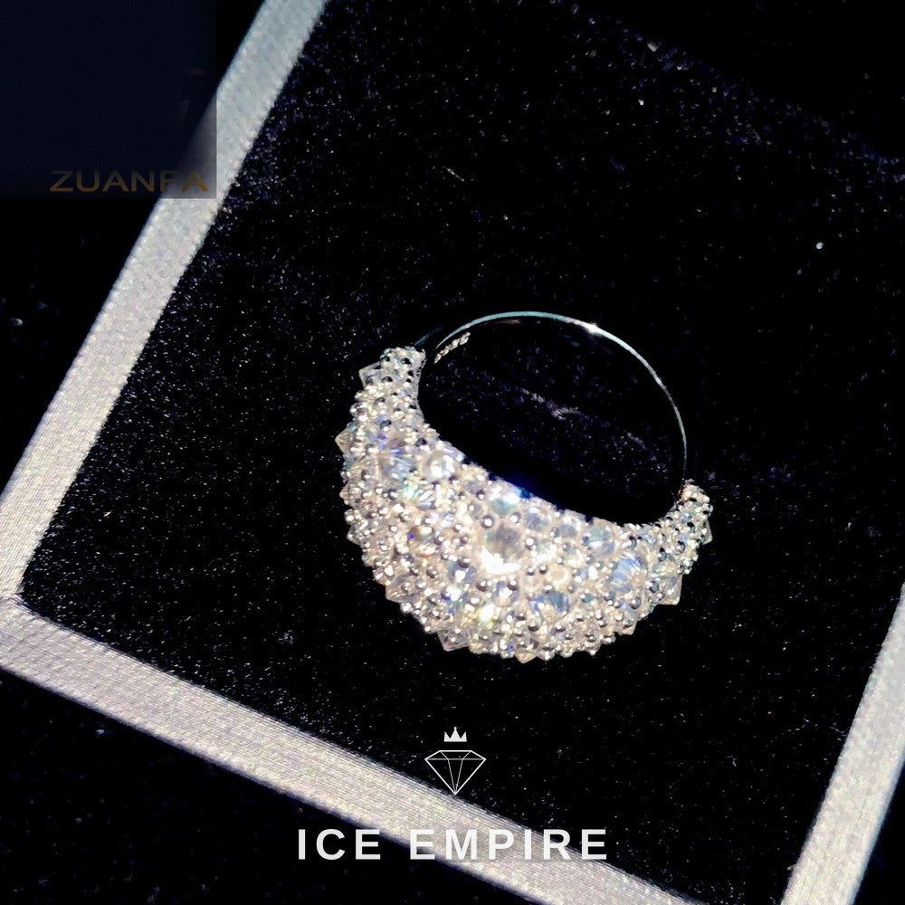 Iced Out 925 Silver Moissanite Ring