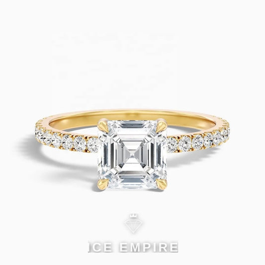 Iced Out 14K Gold Lab Grown Diamond Wedding Band