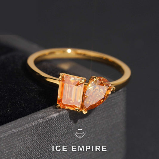 Iced Out 925 Silver Moissanite Engagement Ring