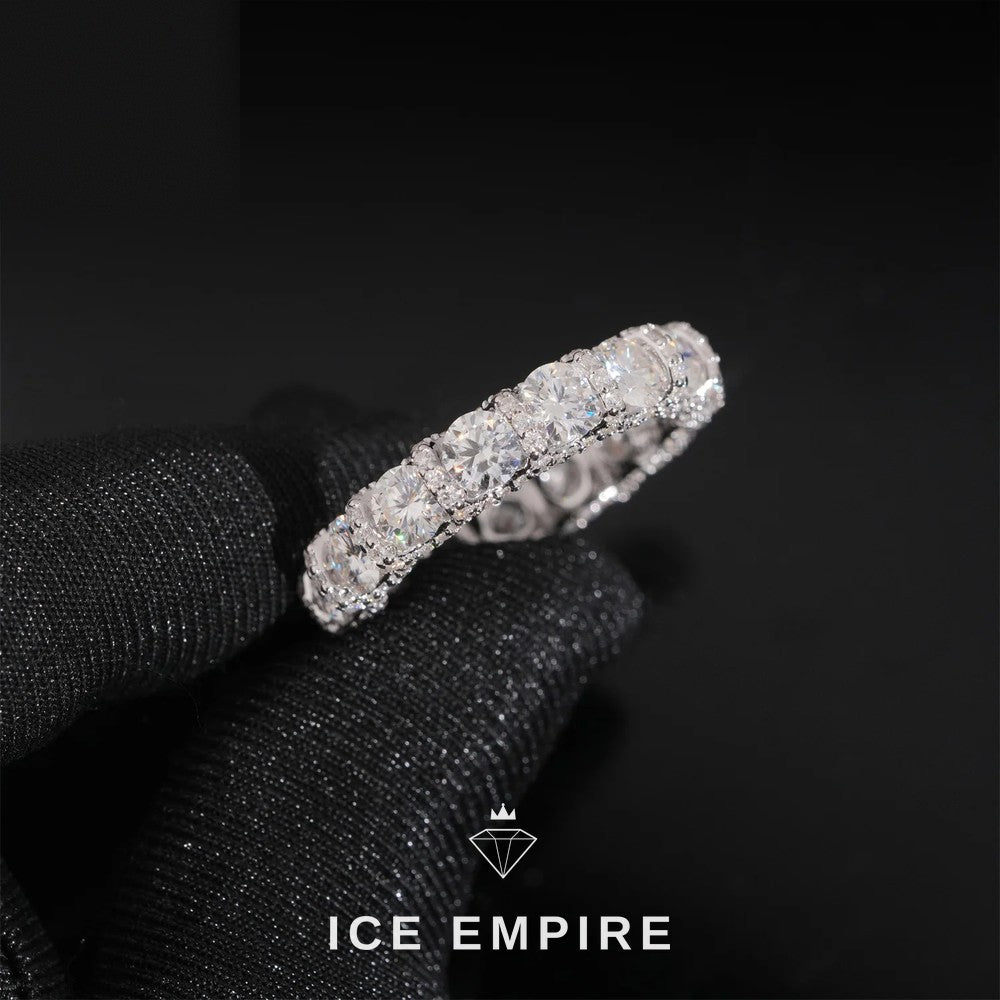 Iced Out 925 Silver Moissanite Hoop Earrings