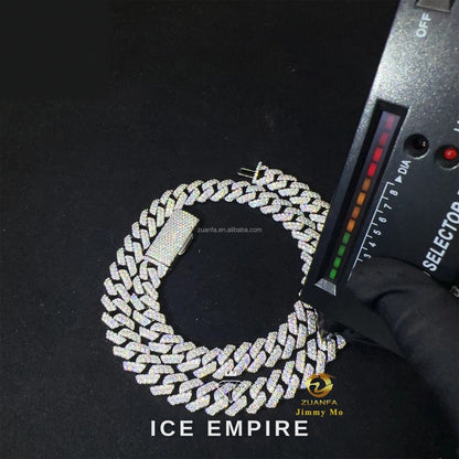 Iced Out 925 Silver Moissanite Cuban Chain