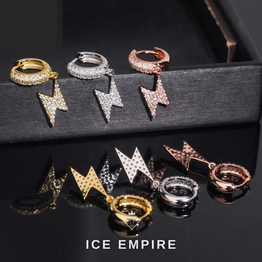 Iced Out Gold Plated Moissanite Hoop Earrings