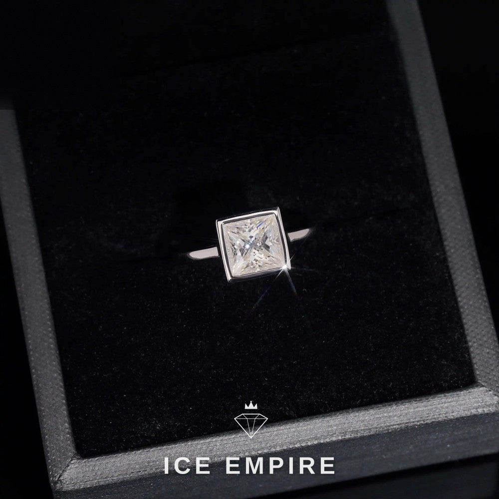 Iced Out 18K Gold Moissanite Wedding Band