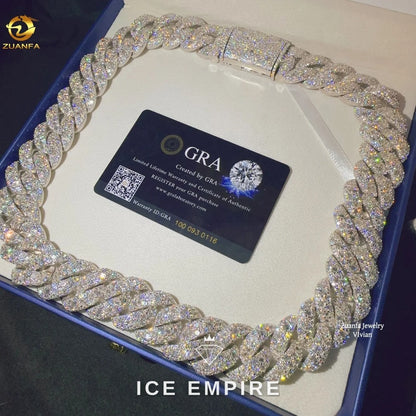 Iced Out Rose Gold Plated Moissanite Cuban Chain