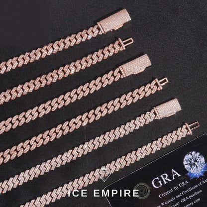 Iced Out Rose Gold Plated Moissanite Cuban Chain
