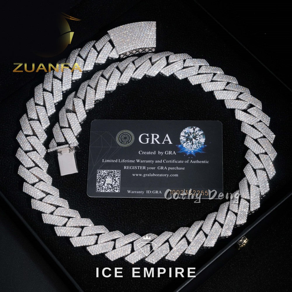 Iced Out Rose Gold Plated Moissanite Cuban Chain