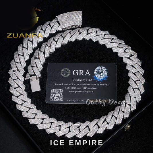 Iced Out Rose Gold Plated Moissanite Cuban Chain