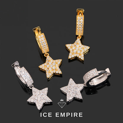 Iced Out 925 Silver Moissanite Hoop Earrings