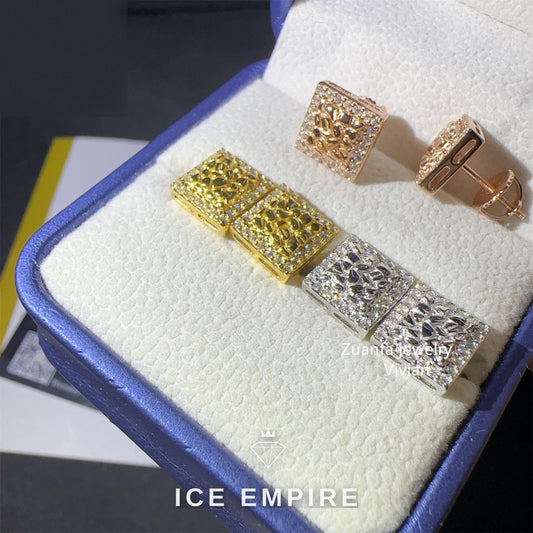 Iced Out 925 Silver Moissanite Earrings