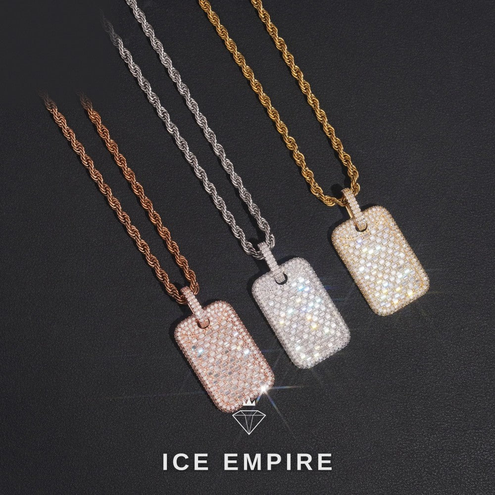 Iced Out Baguette Gold Plated Moissanite Pendant