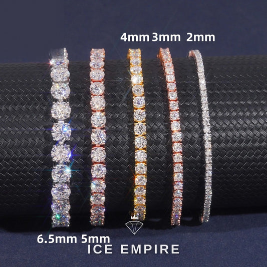 Iced Out 925 Silver Moissanite Tennis Chain