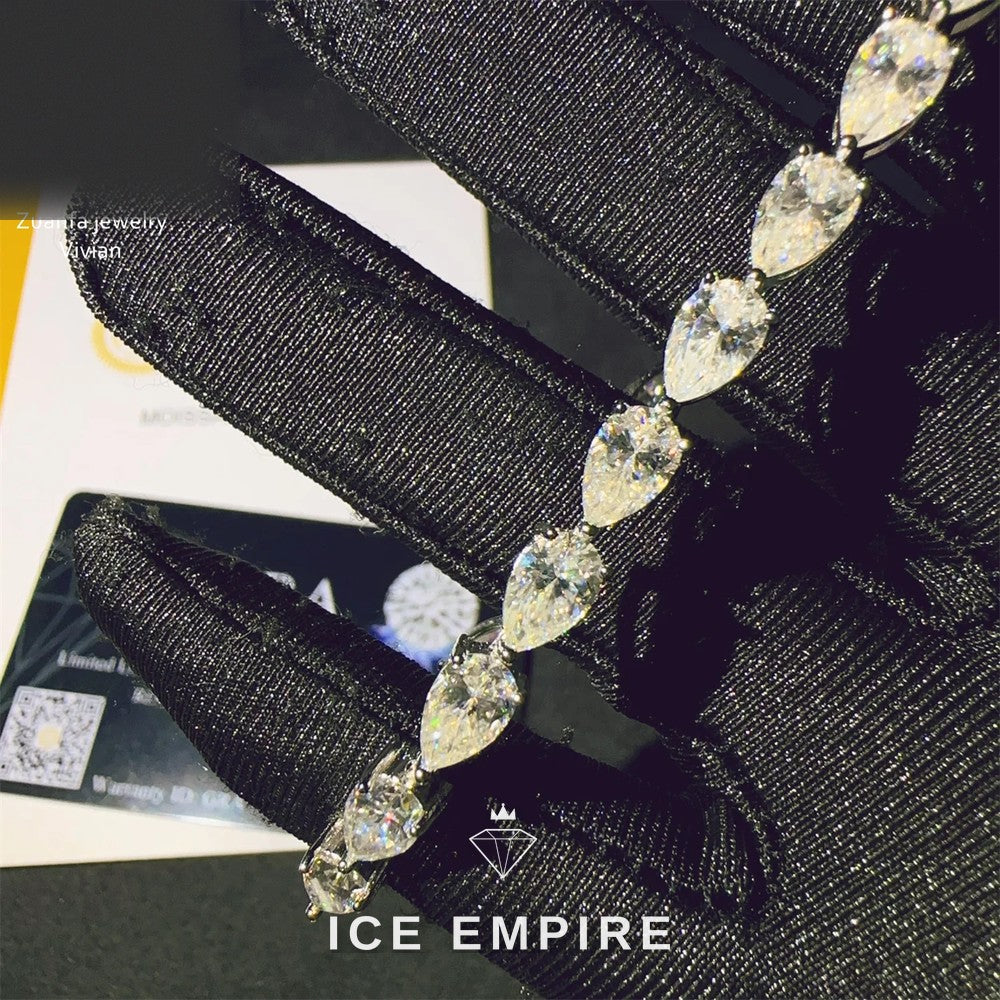 Iced Out Rose Gold Plated Moissanite Tennis Chain