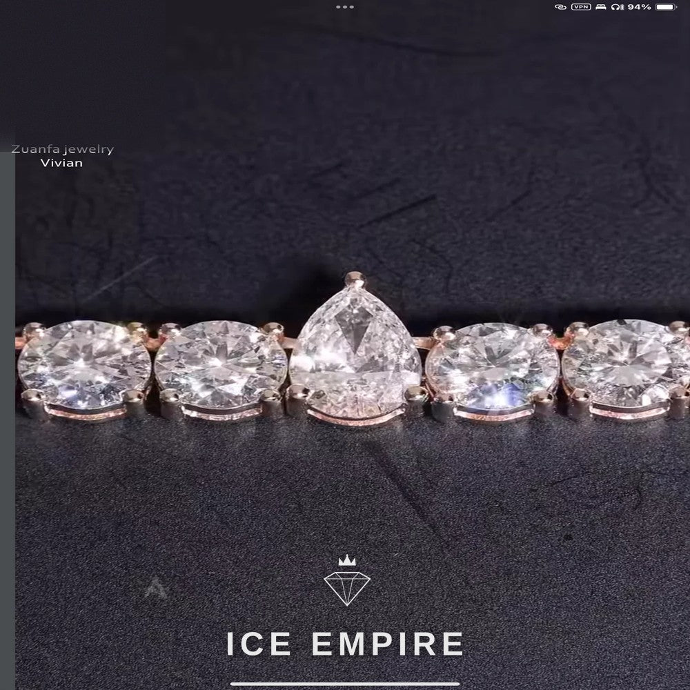 Iced Out Rose Gold Plated Moissanite Cuban Chain