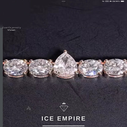 Iced Out Rose Gold Plated Moissanite Cuban Chain