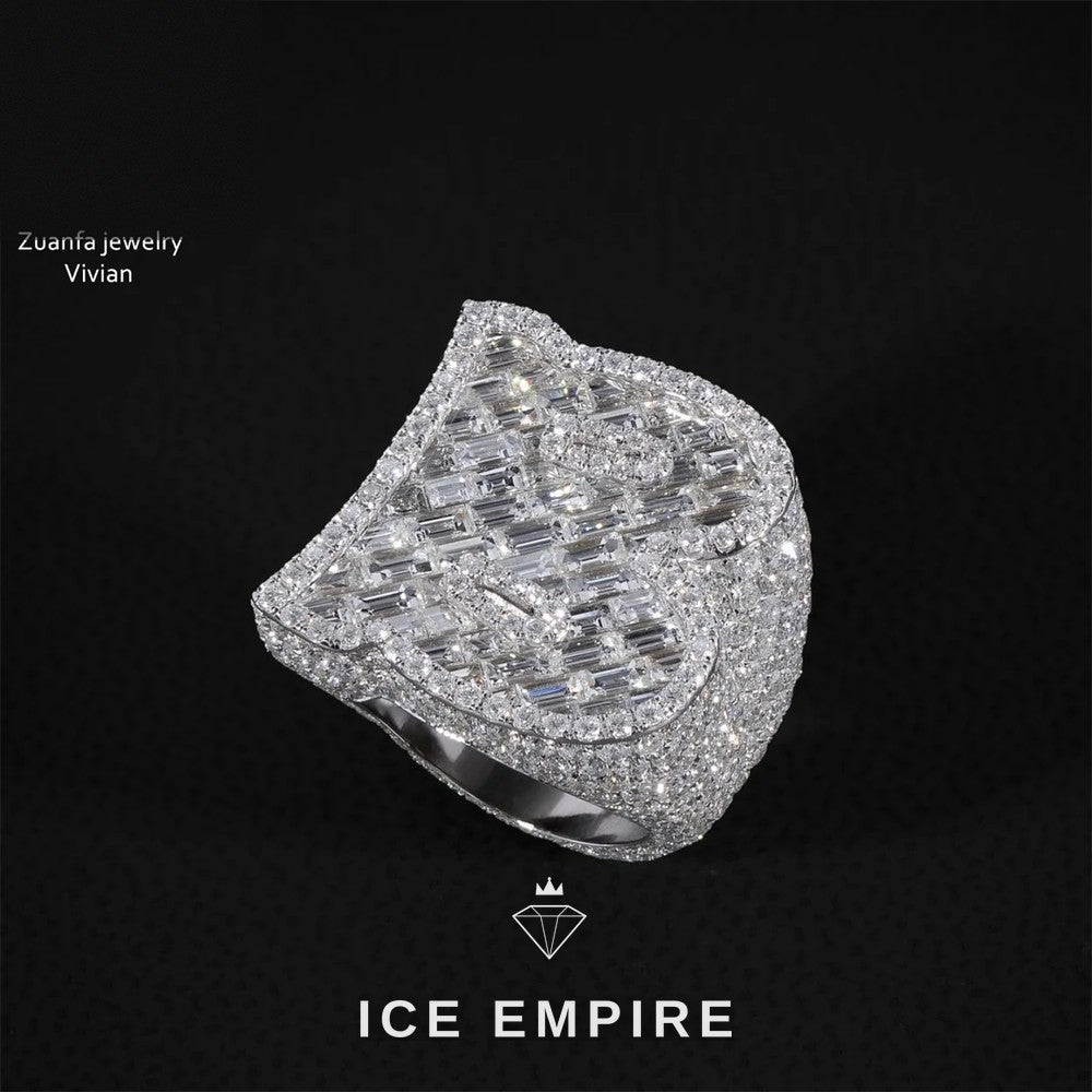 Iced Out Rose Gold Plated Moissanite Ring