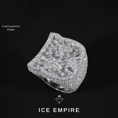 Iced Out Rose Gold Plated Moissanite Ring