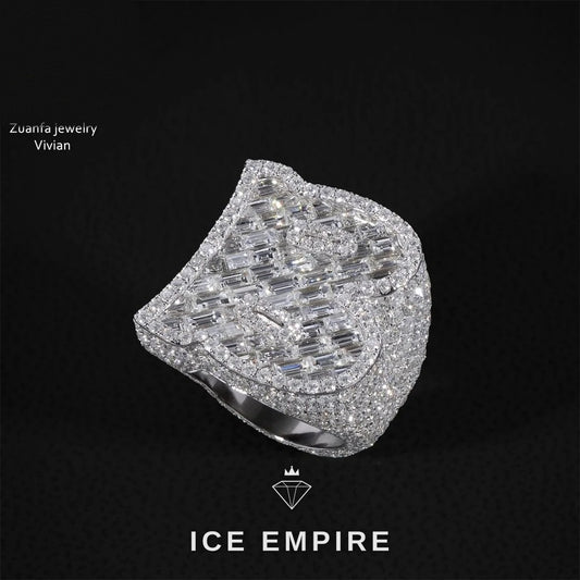 Iced Out Rose Gold Plated Moissanite Ring