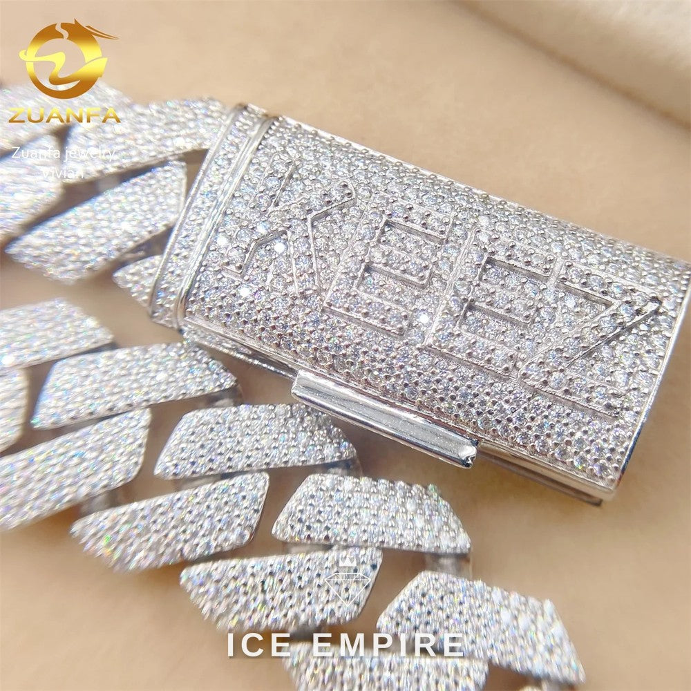 Iced Out Rose Gold Plated Moissanite Cuban Chain