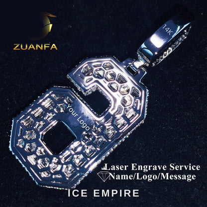 Iced Out Baguette 925 Silver Pendant