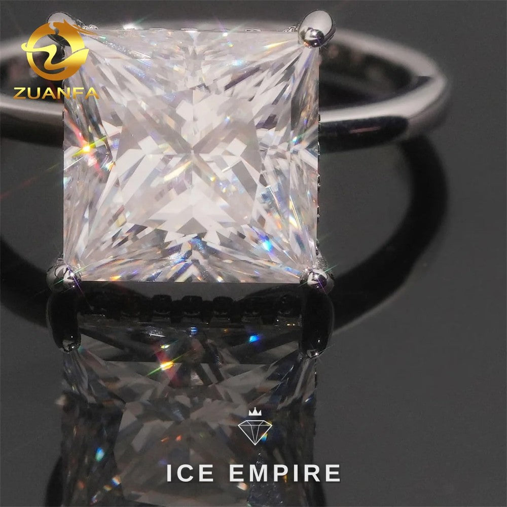 Iced Out 925 Silver Moissanite Wedding Band