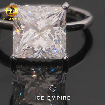 Iced Out 925 Silver Moissanite Wedding Band