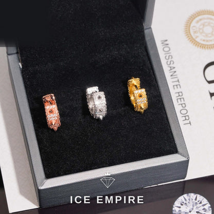 Iced Out 925 Silver Moissanite Hoop Earrings
