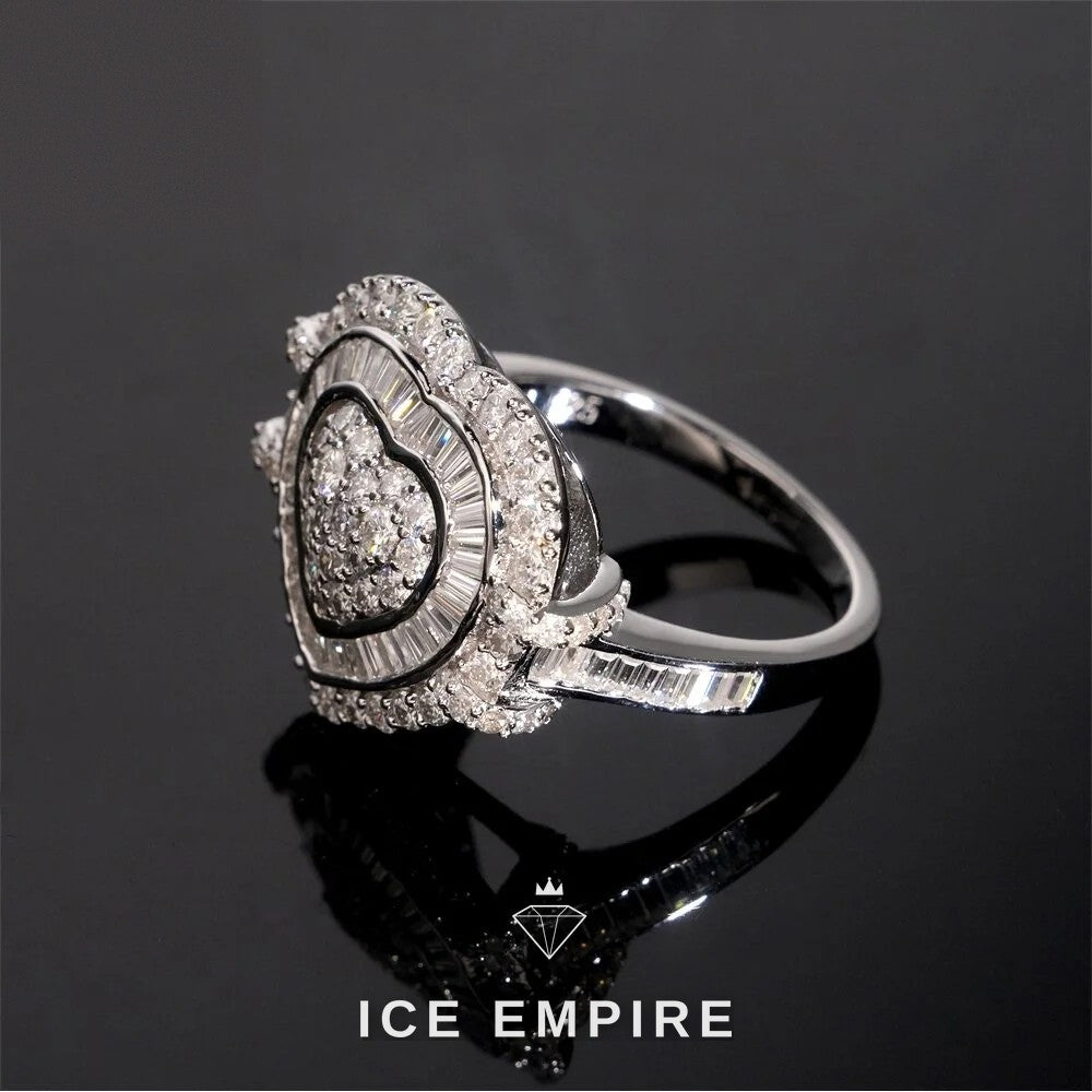 Iced Out Baguette 925 Silver Moissanite Ring