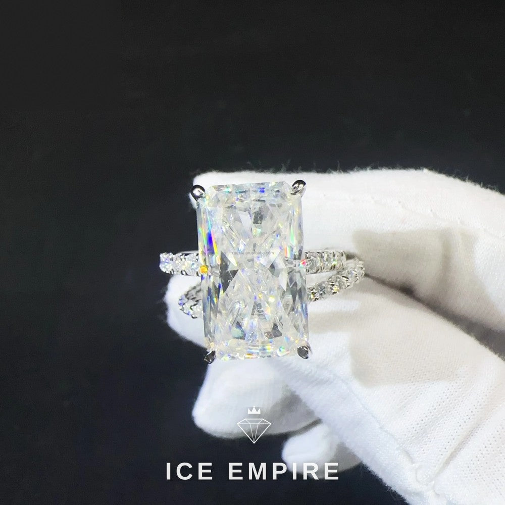 Iced Out 14K Gold Lab Grown Diamond Engagement Ring