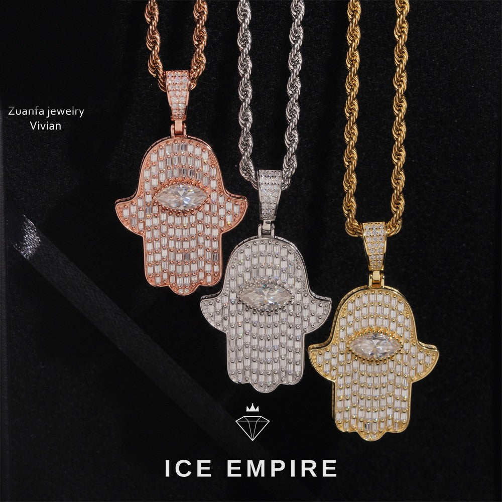 Iced Out 925 Silver Moissanite Pendant