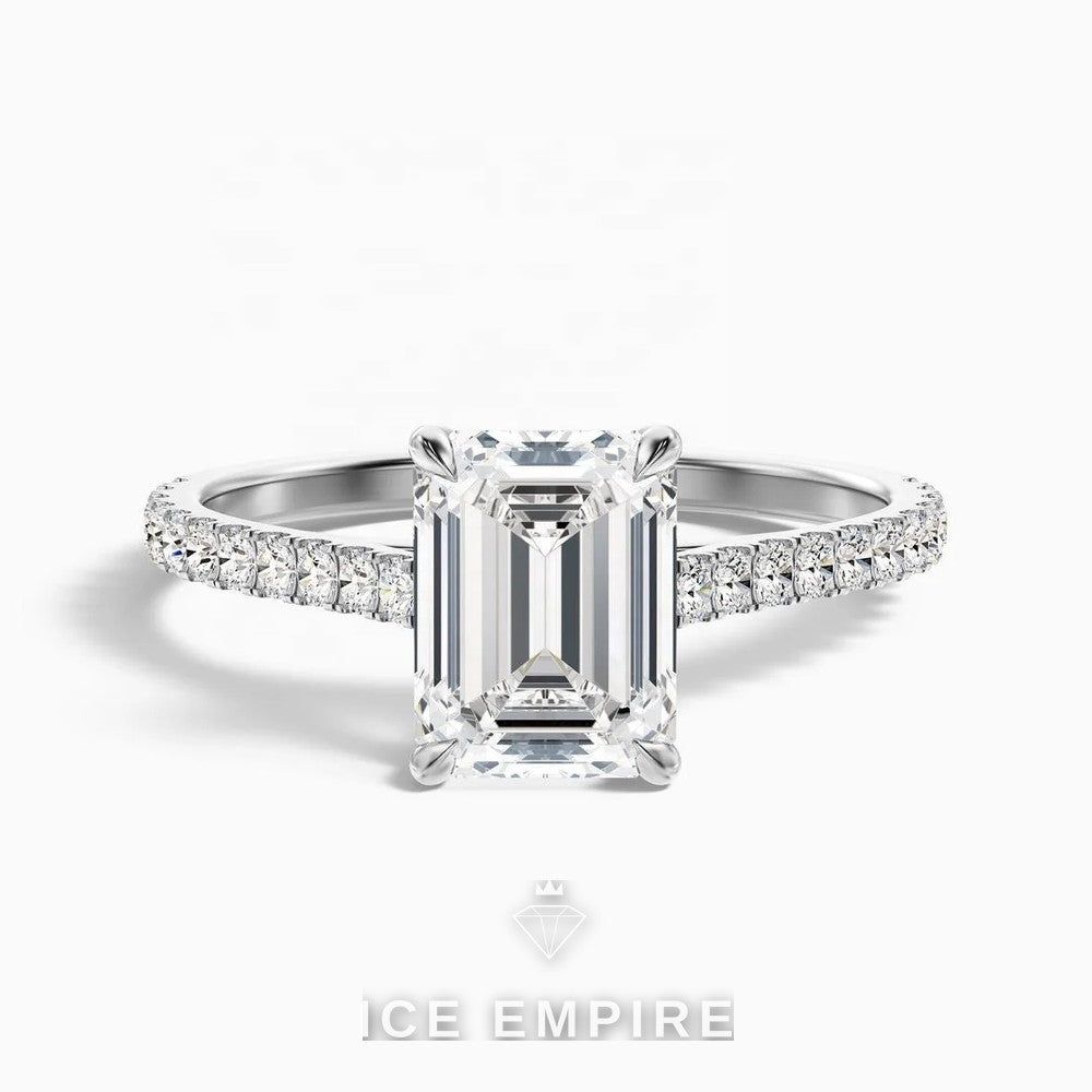 Iced Out 14K Gold Lab Grown Diamond Engagement Ring