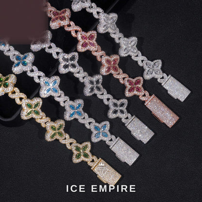 Iced Out Rose Gold Plated Moissanite Cuban Chain