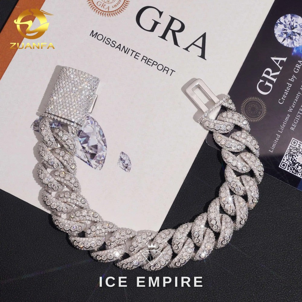 Iced Out Rose Gold Plated Moissanite Cuban Chain