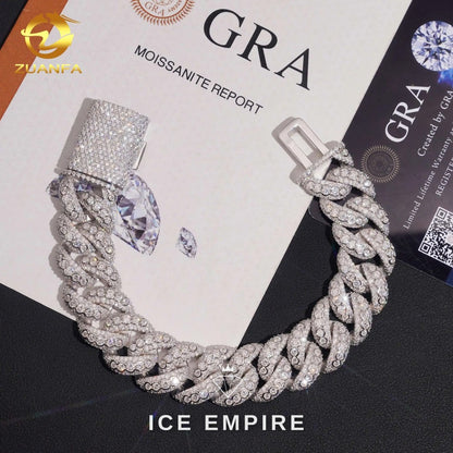 Iced Out Rose Gold Plated Moissanite Cuban Chain