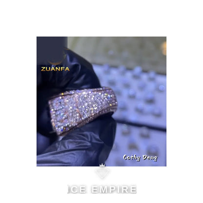 Iced Out 925 Silver Moissanite Ring