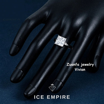 Iced Out 925 Silver Moissanite Ring