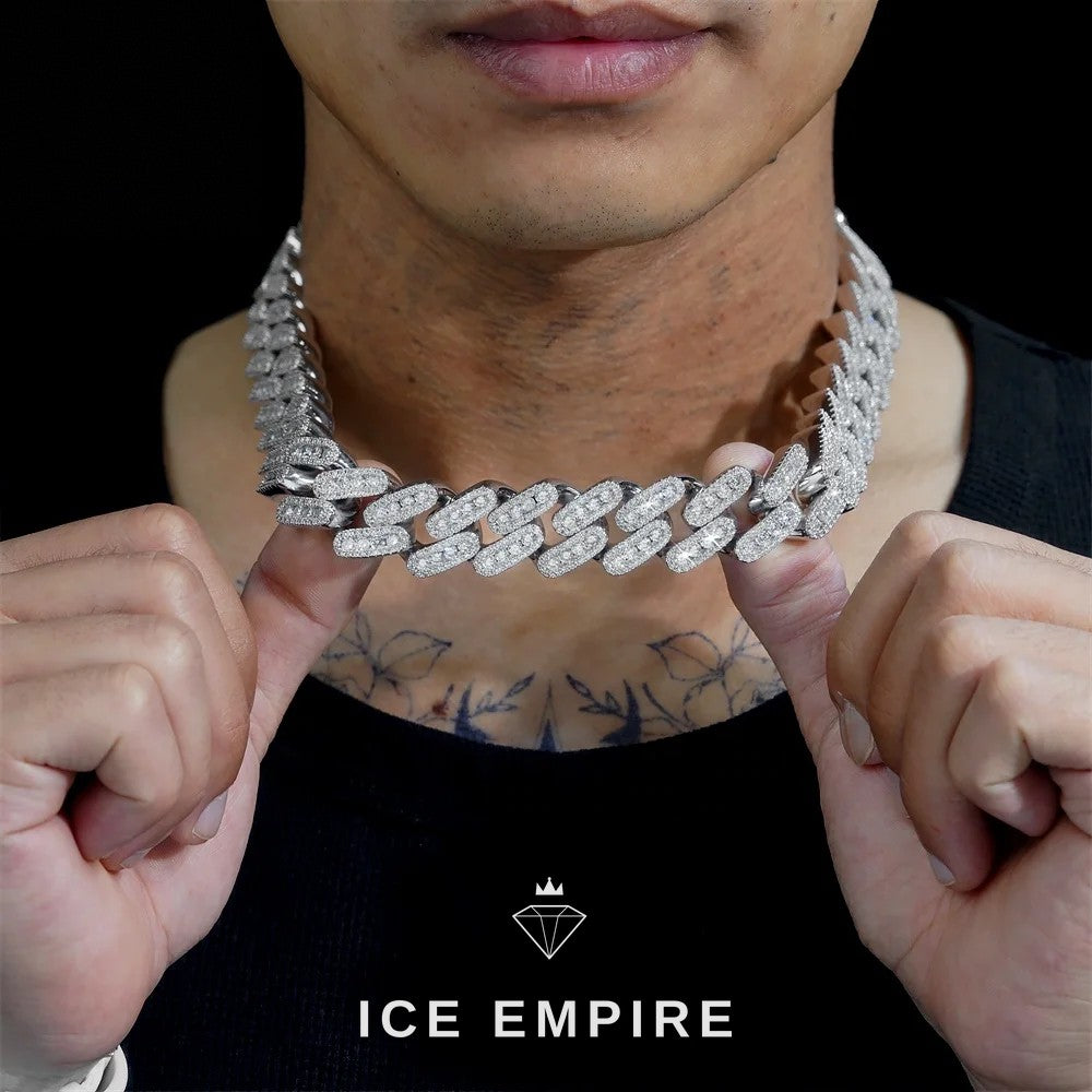 Iced Out Rose Gold Plated Moissanite Cuban Chain