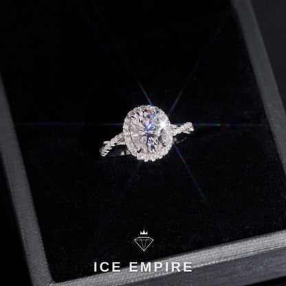 Iced Out Cluster 18K Gold Moissanite Wedding Band