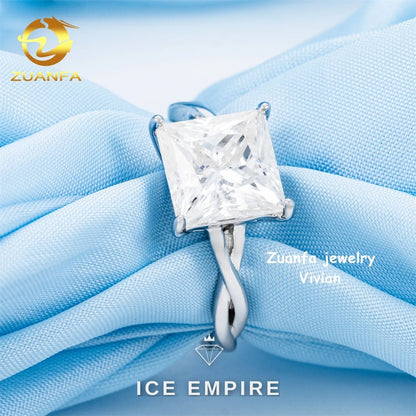 Iced Out 925 Silver Moissanite Ring