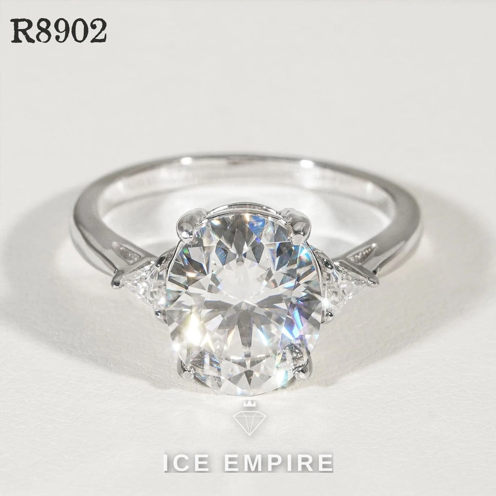 Iced Out 925 Silver Moissanite Engagement Ring