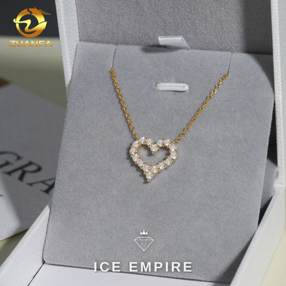 Iced Out Heart 925 Silver Moissanite Pendant