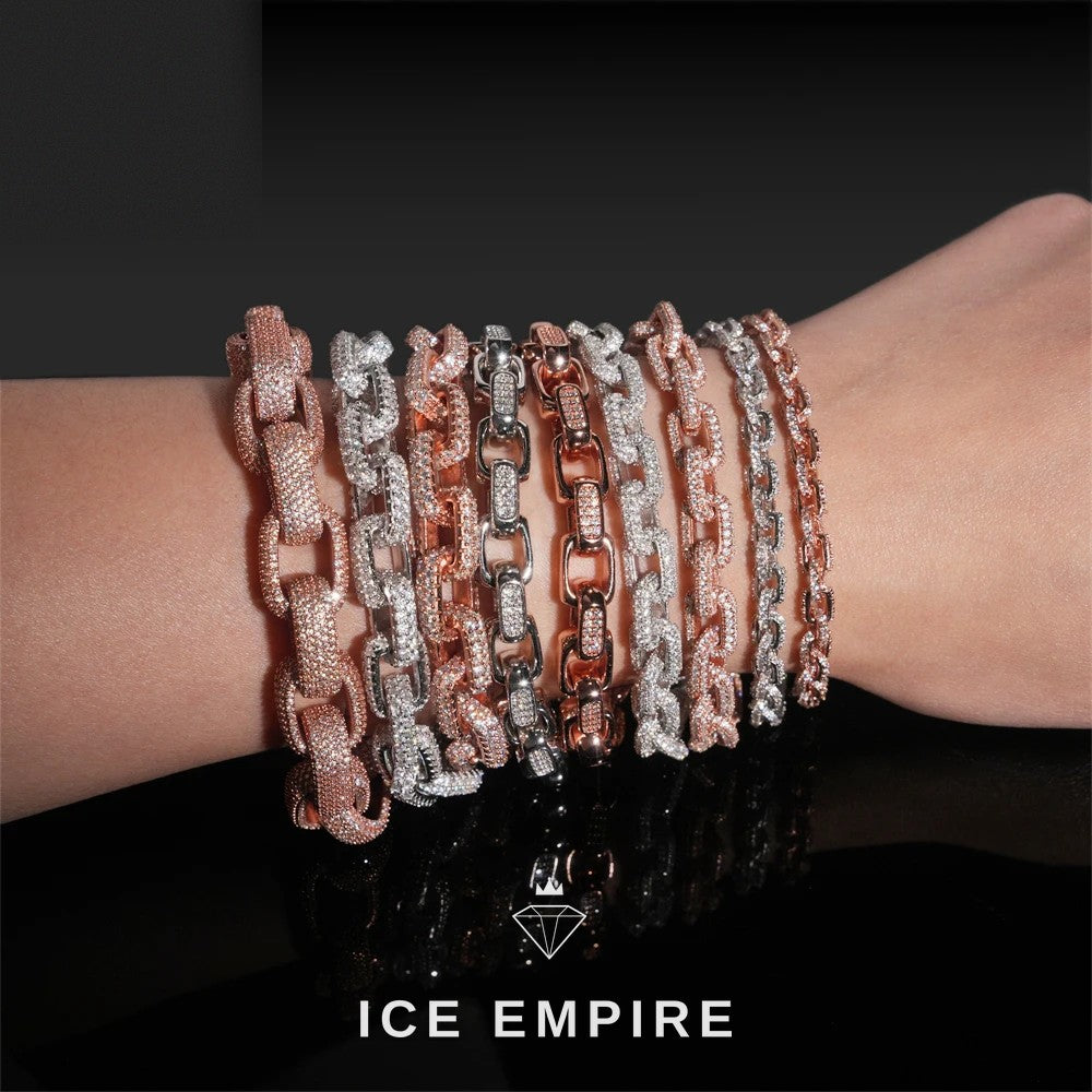 Iced Out Rose Gold Plated Moissanite Cuban Chain
