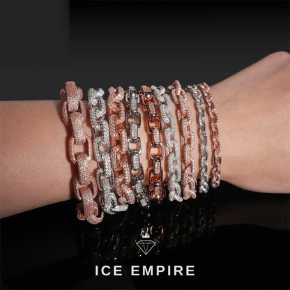 Iced Out Rose Gold Plated Moissanite Cuban Chain