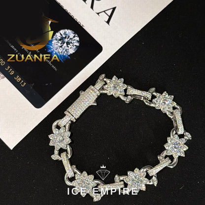 Iced Out 925 Silver Moissanite Cuban Chain